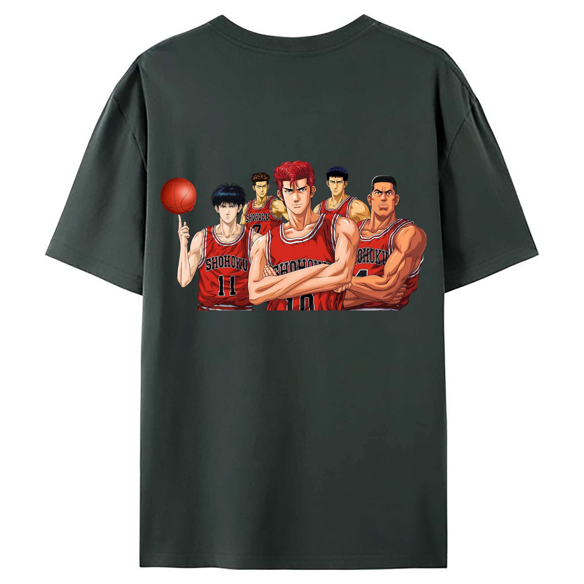 （画像用） SLAM DUNK／スラムダンク 綿100％ メンズ半袖Tシャツ（バックプリント） 通気性